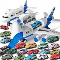 SAMOLOT Z 18 SAMOCHODAMI dla dzieci zabawki o tematyce policyjnej