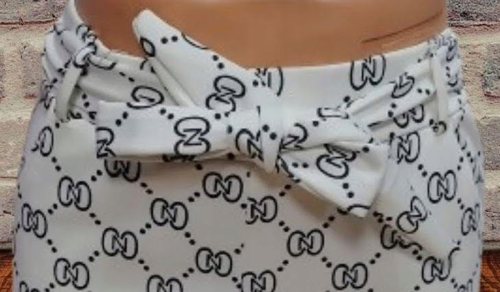 SPODNIE ELASTYCZNE Z KIESZENIAMI ozdobnym PASKIEM jasne z wzorkiem S/M zdjęcie 4