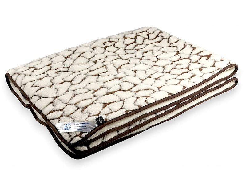 KOŁDRA WEŁNIANA 200x220 KASZMIR GIULIA WOOLMARK KK3 ECRU INDYGOSKLEP zdjęcie 5