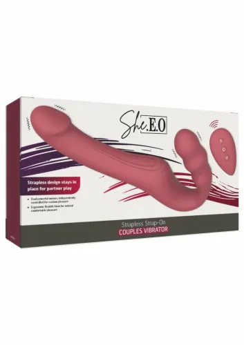 she.e.o strapless strap-on vibrator bezpaskowy, silikonowy, z pilotem na Arena.pl