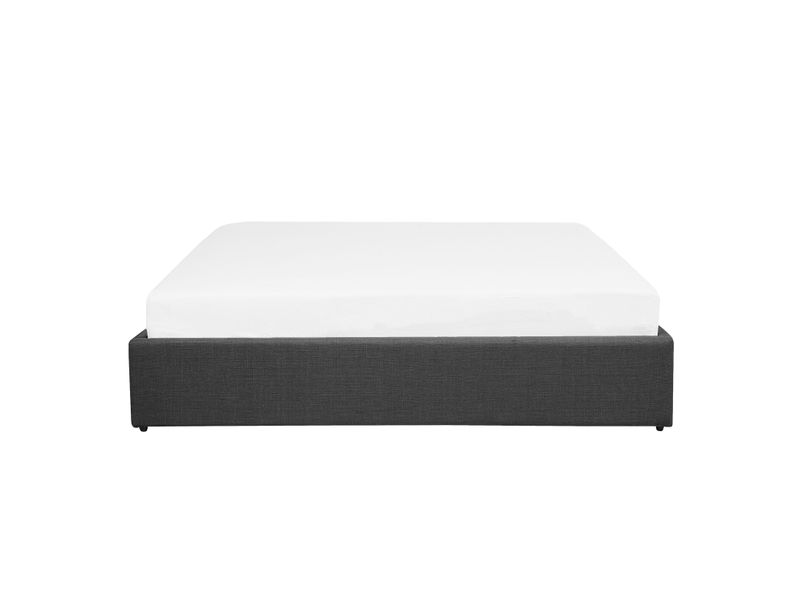 Łóżko z pojemnikiem tapicerowane 180 x 200 cm szare DINAN zdjęcie 4