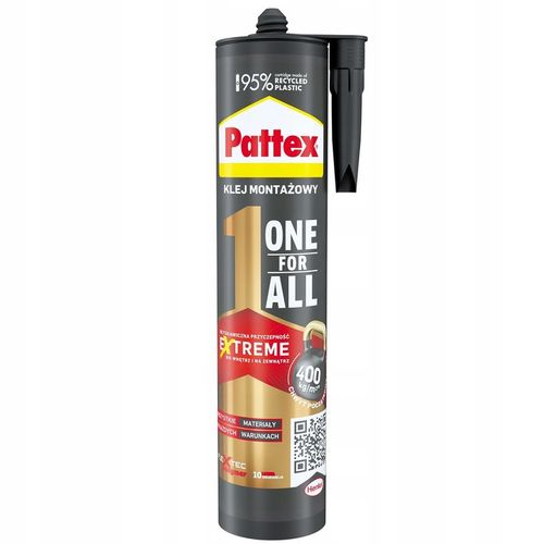 KLEJ MONTAŻOWY PATTEX ONE FOR ALL BŁYSKAWICZNA PRZYCZEPNOŚĆ DO 400 kg/m² na Arena.pl