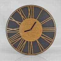 Wielki zegar ścienny 50 cm Rzymski Dąb