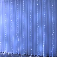 KURTYNA ŚWIETLNA LED DRUCIK USB LAMPKI SOPLE PILOT USB BIAŁY ZIMNY 3X3M