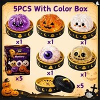 Mini Halloweenowe Pierożki Squishy, 5 szt. bez 5 szt.-With Color Box