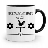 Kubek Czarny Prezent Mechanika Najlepszy Na Wsi Z Nadrukiem Ze Zdjęciem
