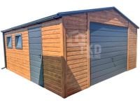 Garaż blaszany 5x5m Brama uchylna drzwi 2x okno  rynny  dach TKD269