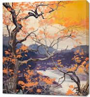 Obraz 90x100cm Złota Jesień nad Jeziorem