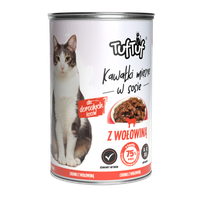 KARMA DLA KOTA - MOKRA KARMA PUSZKA WOŁOWINA KAWAŁKI W SOSIE 415g | TufTuf