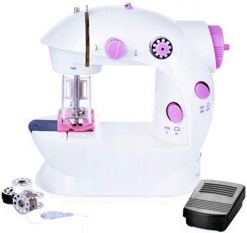 PRAWDZIWA MASZYNA DO SZYCIA DLA DZIECI + IGŁA NICI Z OSŁONĄ NA PALCE LAMPKA na Arena.pl