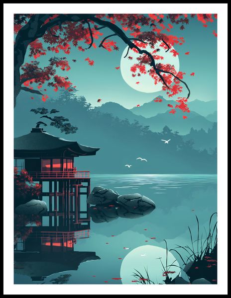 Plakat 60x80cm Japoński Pawilon zdjęcie 3