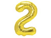 Balon foliowy „cyfra 2”, złota, 40 cm [balon na powietrze]