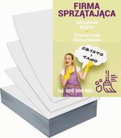 Ulotki A4 reklamowe firmowe 1000szt projekt w cenie FIRMA SPRZĄTAJĄCA