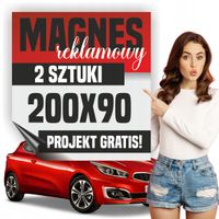 Reklama magnetyczna magnes reklamowy na auto firmowe 200x90 cm - 2 szt