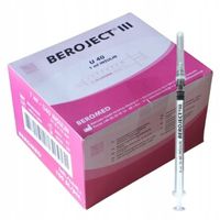 Strzykawka insulinowa z igłą 1ml Beroject III 0,4x13mm 27G U-40 100 szt.