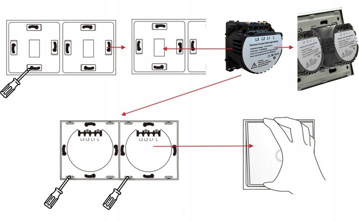 MODUŁ WŁĄCZNIK DOTYKOWY POJEDYNCZY KABLOWY WKŁAD PANEL zdjęcie 7