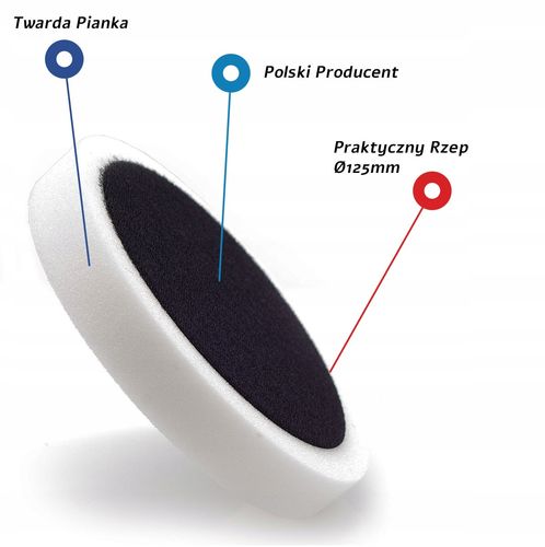 pad polerski twardy 150/125 na rzep gąbka tarcza polerska biała abw na Arena.pl