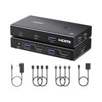 UGREEN AK502 Przełącznik Adapter Switch KVM 2w1 HDMI 2.0 3x USB-A 1xUSB-C