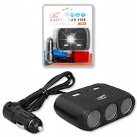 ROZDZIELACZ ROZGAŁĘŹNIK ZAPALNICZKI 120W ADAPTER 3 GNIAZDA 12V/24V + 2 USB