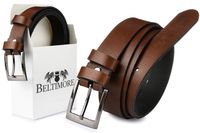 Beltimore skórzany pasek męski brązowy wąski E06