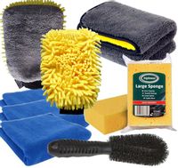 ZESTAW RĘCZNIK RĘKAWICA SZCZOTKA DO MYCIA CZYSZCZENIA OSUSZANIA FELG AUTA