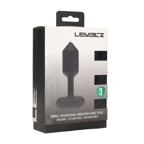 Hexagonal Vibrating Silicone Anal Plug - S - Black na Arena.pl