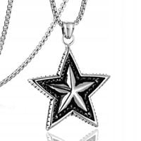 NASZYJNIK Srebrny Stal Łańcuszek GWIAZDA 333