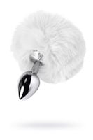 silver anal plug toyfa metal with faux fur