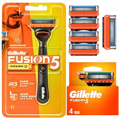 Gillette Fusion 5 ostrza x 5 plus maszynka do golenia Fusion Power zestaw na Arena.pl