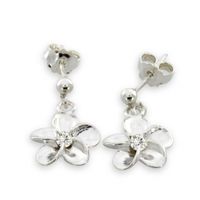 SREBRNE KOLCZYKI KWIATKI Z CYRKONIAMI NA BIGLU LUB SZTYFCIE PRÓBA SREBRA 925