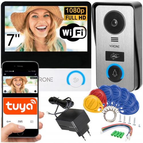 WIDEODOMOFON WiFi Domofon Full HD Czytnik BRELOKI Brama 7" + APLIKACJA TUYA na Arena.pl