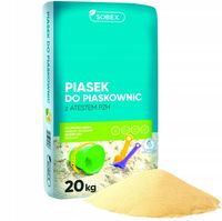 PIASEK DO PIASKOWNICY Z ATESTEM PZH JASNY CZYSTY BEZPIECZNY SOBEX 20kg