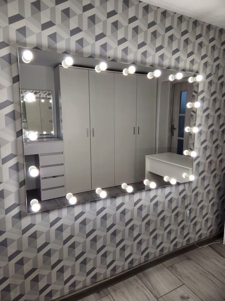 Lustro SILVER IV duże 150 x 100 do makijażu, makeupu, wizażu zdjęcie 1