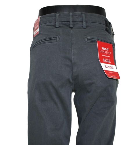 Męskie spodnie Replay Benni X-lite Chino Regular 8366197 szare - W30/L32 na Arena.pl