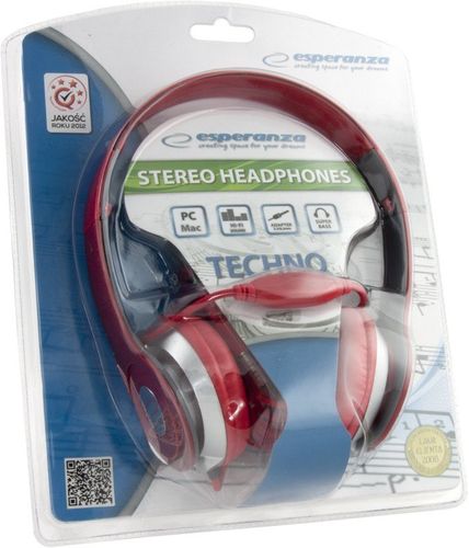 SŁUCHAWKI AUDIO STEREO TECHNO EH145R CZERWONE na Arena.pl