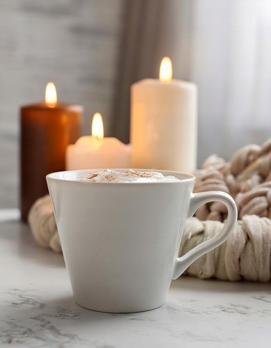 6 x BIAŁE FILIŻANKI ZE SPODKAMI 230 ml, DO KAWY na Arena.pl