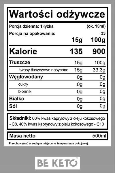Olej MCT C8+C10 500ml zdjęcie 9