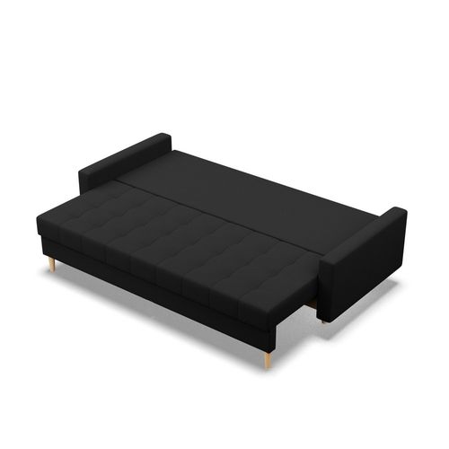 Kanapa skandynawska, pikowana, NUBO, 212x92x92 cm, czarny na Arena.pl