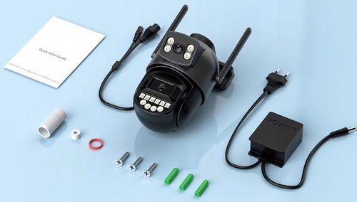 PODWÓJNA KAMERA ZEWNĘTRZNA FHD 2X5MP ZOOM OBROTOWA IP WIFI ALARM DETEKCJA na Arena.pl