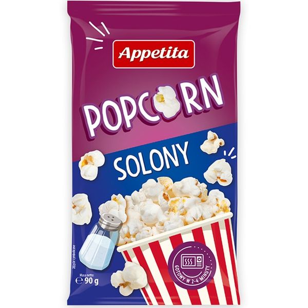 Appetita Popcorn solony 90 g zdjęcie 1