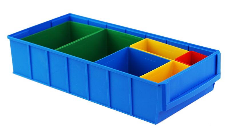 Zestaw pojemnik regałowy 400B + wewnętrzne, Niebieski zdjęcie 1