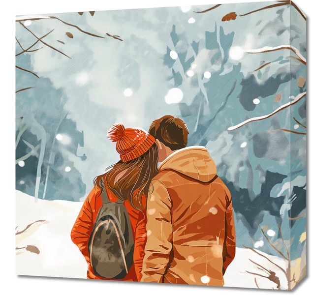 Obraz 50x50cm Razem w Śniegu zdjęcie 1