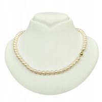 ORIENTALNY ZŁOTY NASZYJNIK Z PEREŁ MORSKICH AKOYA