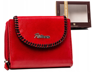 skórzany portfel damski na zatrzask i zamek - peterson