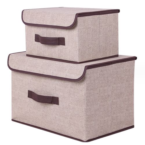 Pudełko pojemnik pojemny do przechowywania rzep komplet 2 sztuk jasny brąz na Arena.pl