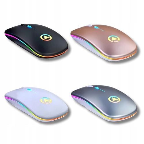 MYSZKA BEZPRZEWODOWA CICHA MYSZ OPTYCZNA DO LAPTOPA PODŚWIETLANA BIAŁA LED na Arena.pl