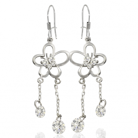 SREBRNY KOMPLET MOTYLKI Z CYRKONIAMI SREBRO PRÓBY 925 zdjęcie 2