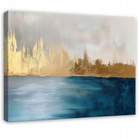 OBRAZ ABSTRAKCJA ZŁOTO SZARY LOFT DO SYPIALNI SALONU NA PŁÓTNIE 60x40