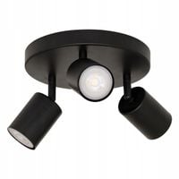 LAMPA SUFITOWA METALOWA CZARNA REGULOWANE 3 PUNKTY ŚWIATŁA 20 X 14 CM