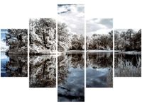 70 100CM OBRAZ 5 ELEM ODBICIE WODZIE DRUK PŁÓTNO